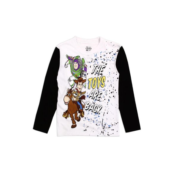 Disney Pixar Toy Story Boys Long Sleeve Top | Size 4-7 | Woody Buzz Graphic Tee - Picture 2 of 3